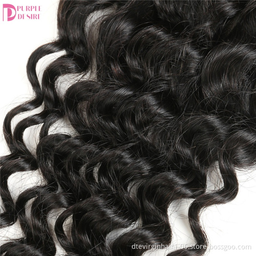 wholesale loose curly Indian human remy hair bundle, natural loose curly virgin bundles with closure
